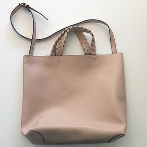Pink leather tote bag!